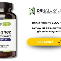 Butelka suplementu diety z magnezem chelatowanym, zawierająca glicynian magnezu.